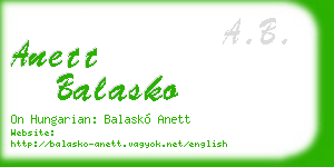 anett balasko business card