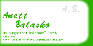 anett balasko business card